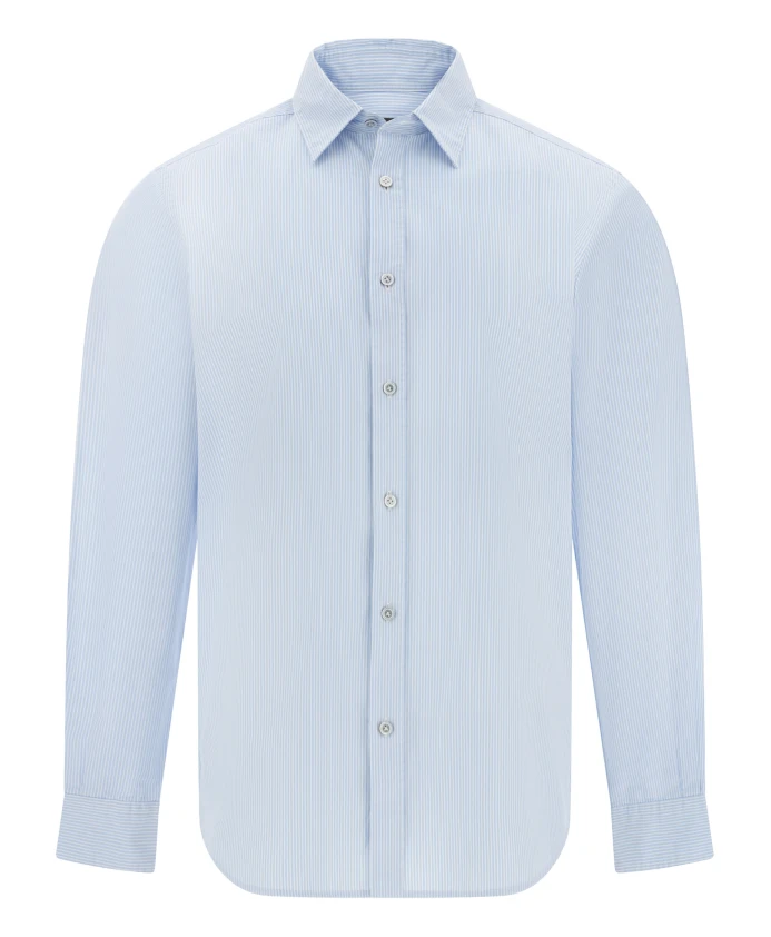 

Рубашка из хлопкового поплина стандартного кроя Boggi Milano, синий