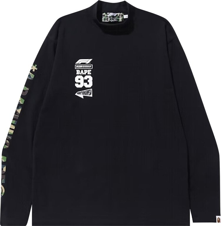 

Лонгслив BAPE x F1 Mock Neck Long-Sleeve Tee 'Black', черный