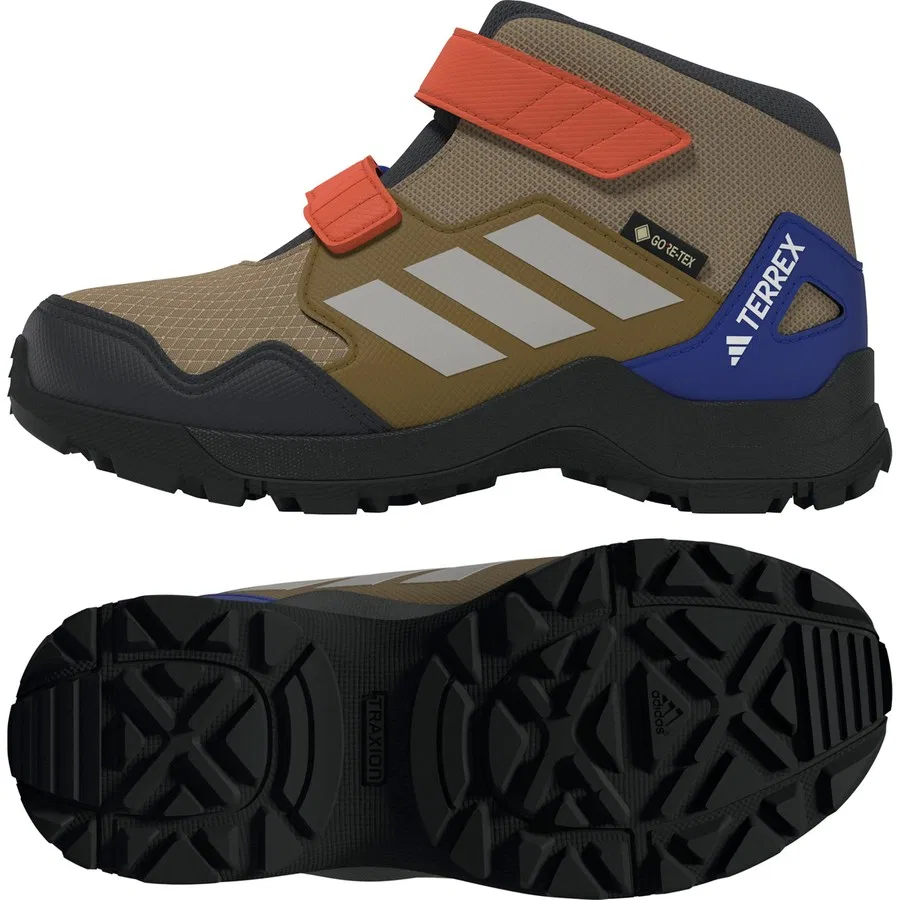 Детские ботинки outdoor с мембраной GORE-TEX Terrex Skychaser Mid GTX CF adidas, Темно-бежевый — фото 3