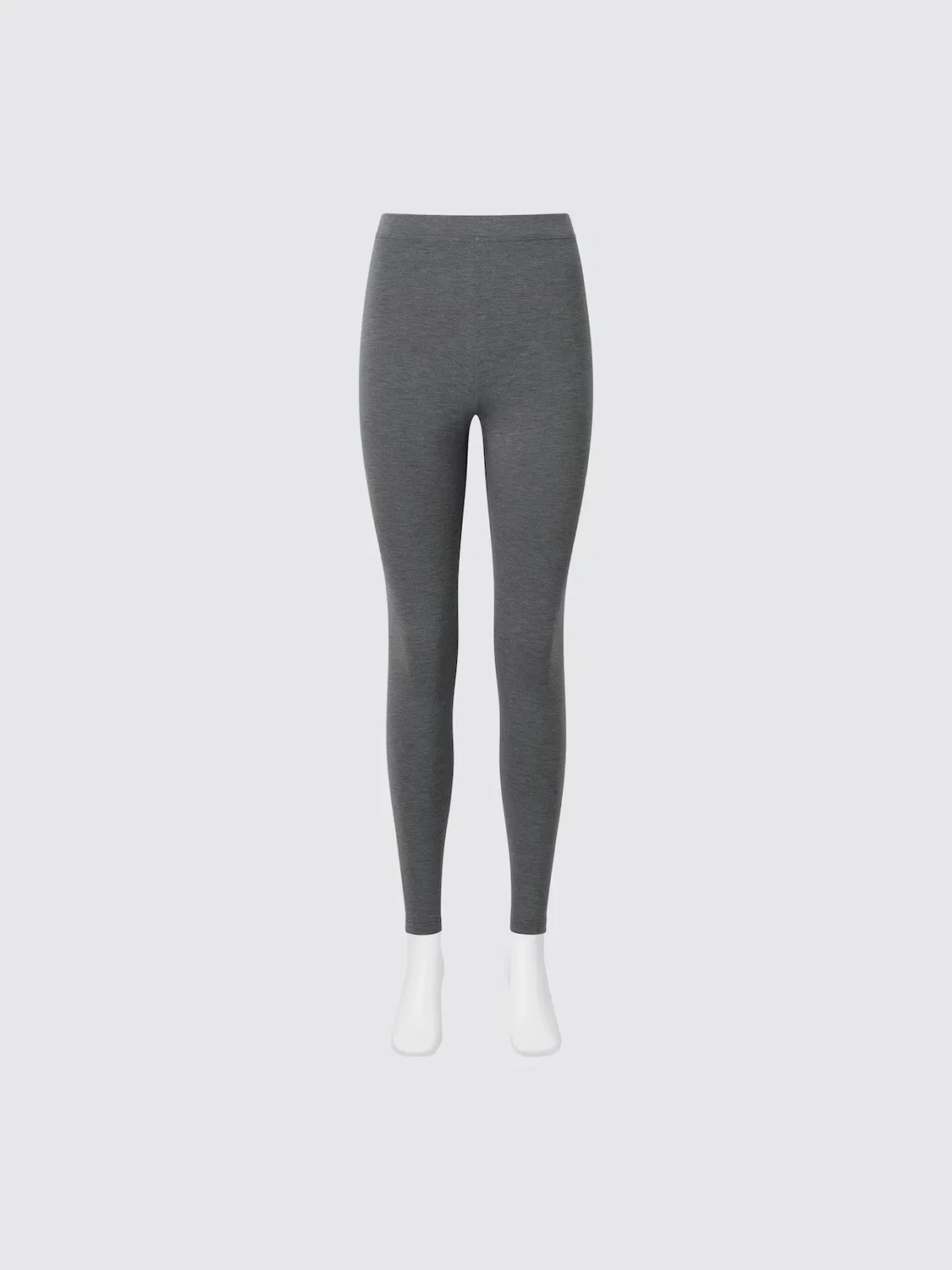 Леггинсы Uniqlo Heattech, утепленные хлопковые, полной длины, серый — фото 2