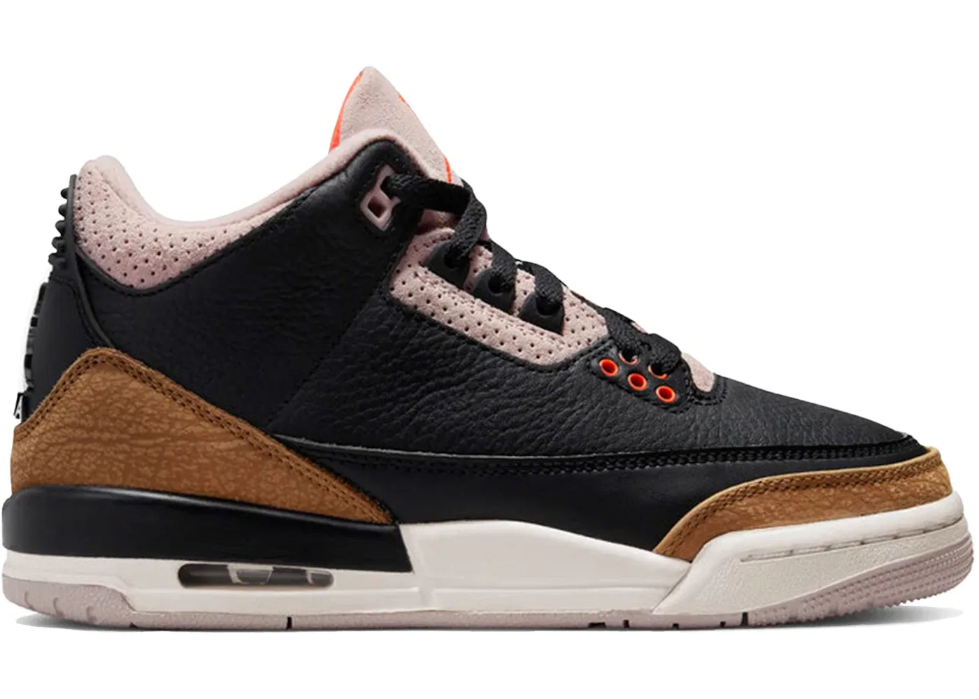 Детские кроссовки Lifestyle с принтом Jordan 3 Retro Jordan, Black/Rush Orange/Fossil Stone/Sail