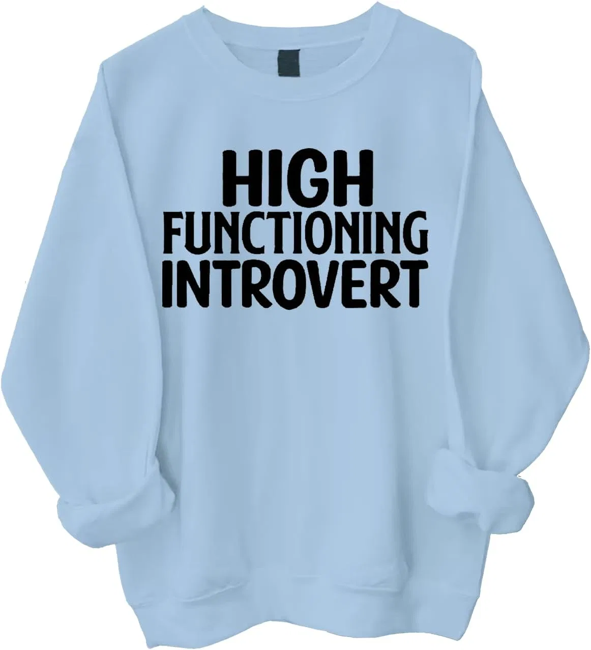 Мужской свитшот с принтом High Functioning Introvert, светло-голубой
