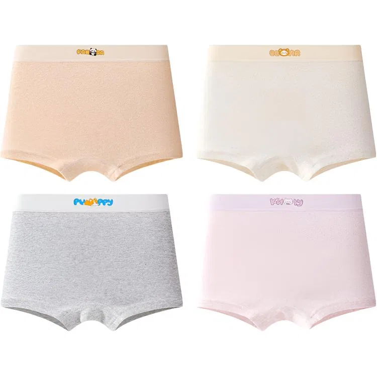 Детские боксеры для мальчиков хлопковые 4 шт Red bean, Grey+Purple+Apricot+Light Apricot