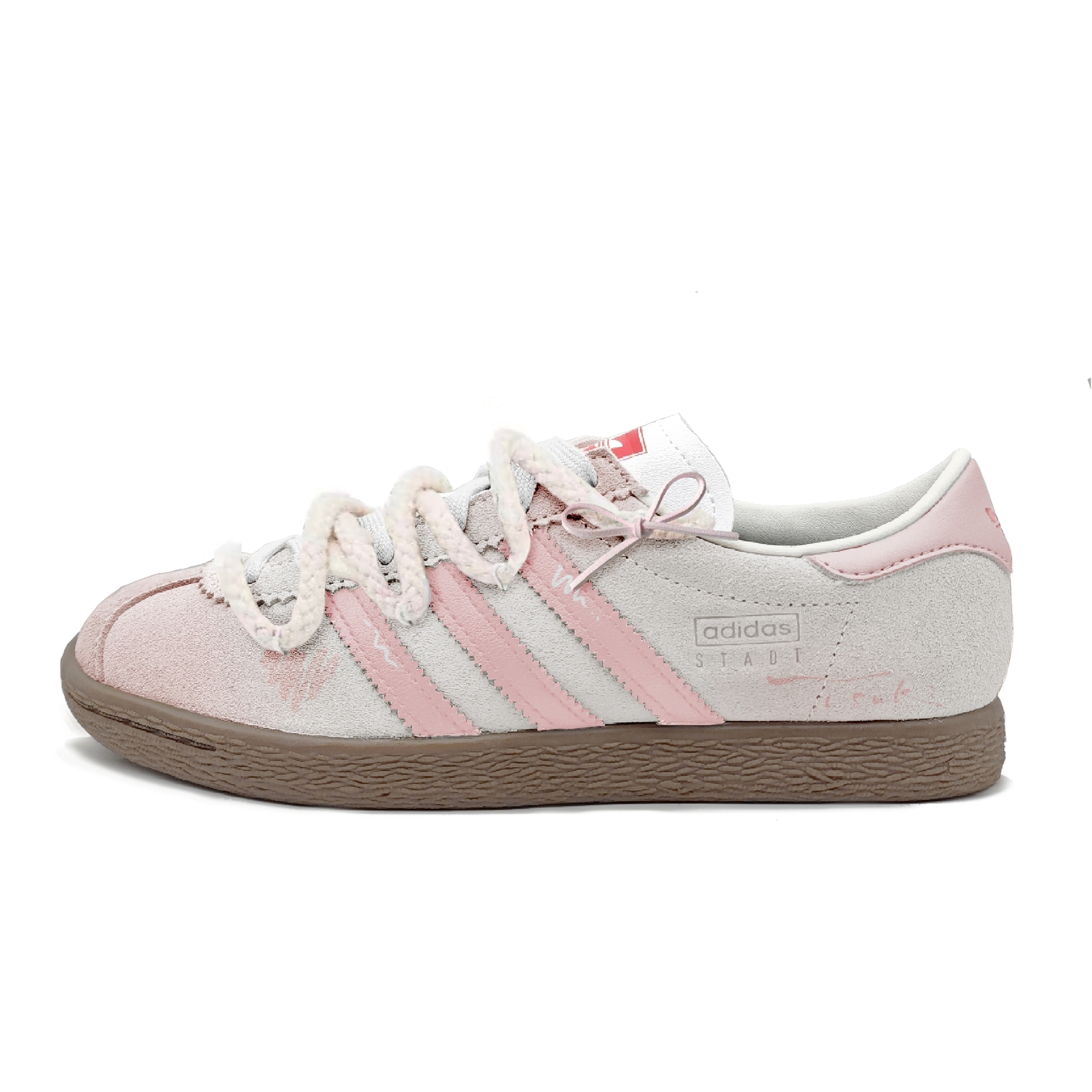 

Adidas Originals Stadt розовые с легким оттенком противоскользящие низкие скейтерские кроссовки унисекс, цвет Pink