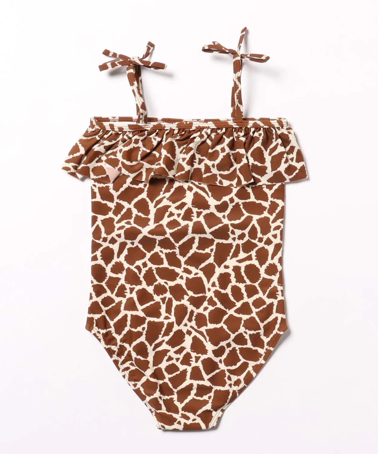 Детский купальник-комбинезон с рюшами Giraffe Spots Rylee + Cru, Brown — фото 2