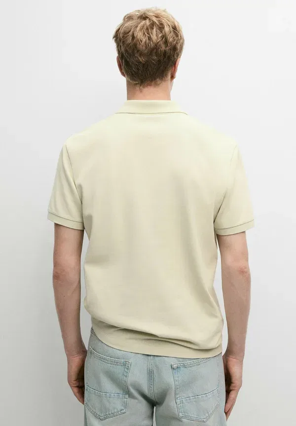 Поло из хлопка Massimo Dutti, Mottled Light Green, светло-зеленый — фото 3