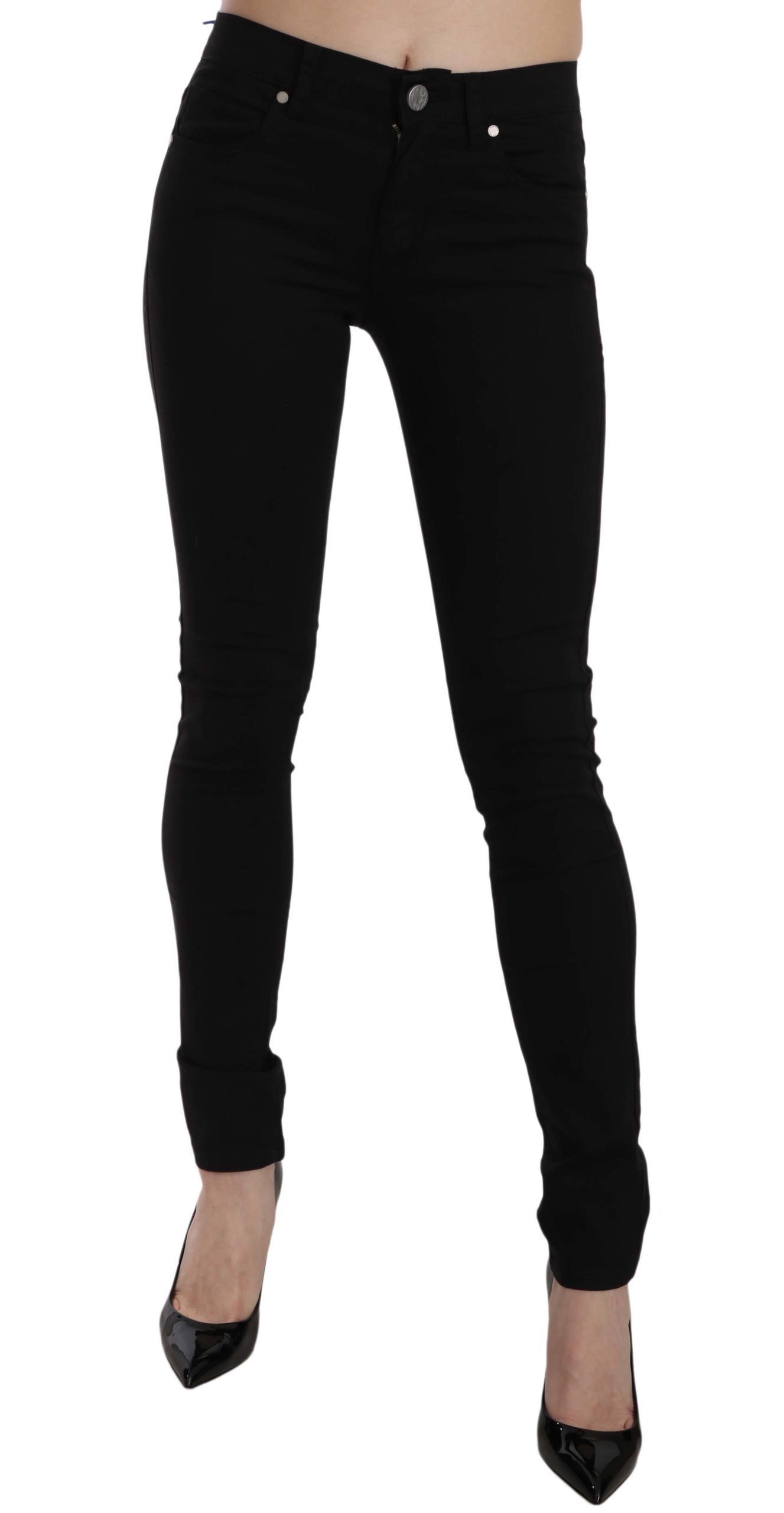 

Элегантные черные облегающие брюки Couture Versace Jeans