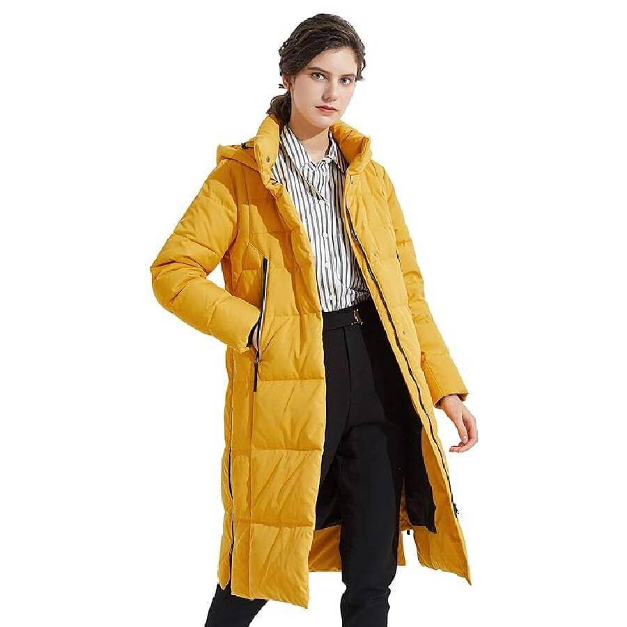 

Пальто-пуховик Orolay Women's Thickened Long Down, желтый