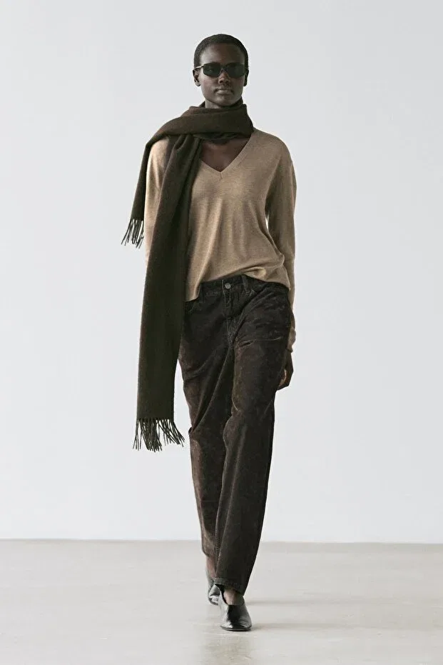Женские джинсы прямого кроя с низкой посадкой Massimo Dutti, Khaki