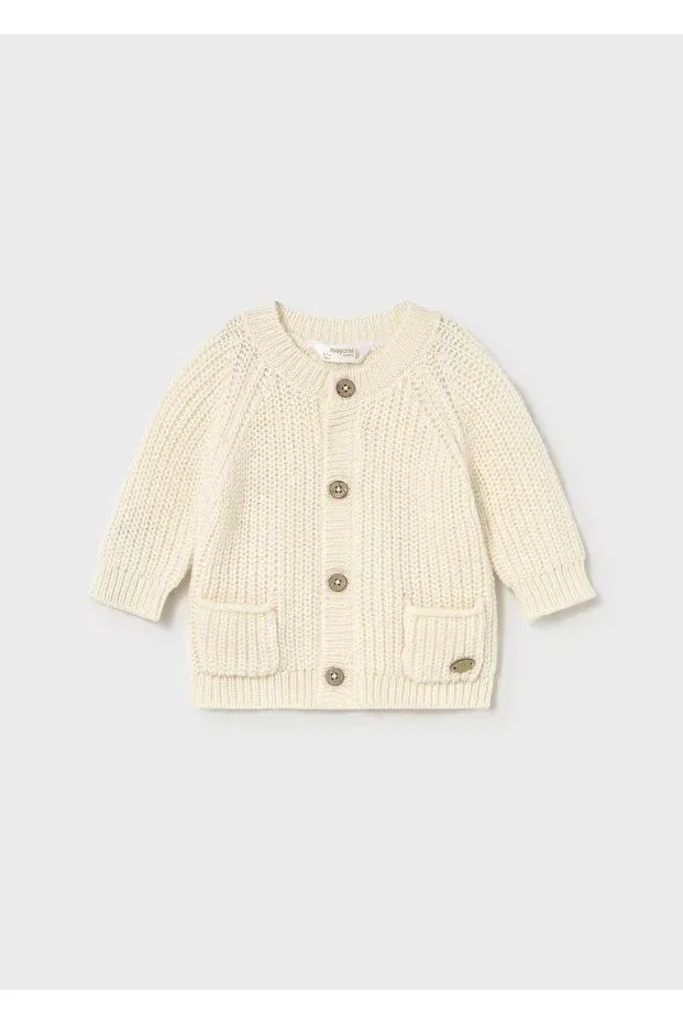 Детский кардиган для мальчиков хлопковый Newborn baby boy buttoned cardigan Mayoral, Cream