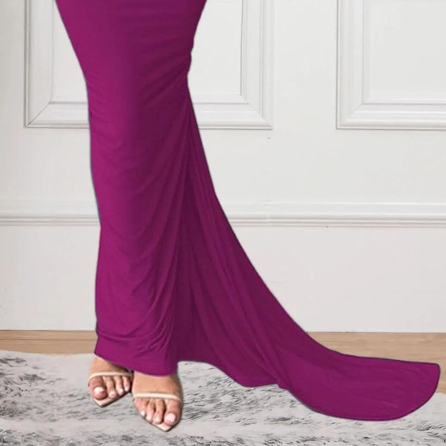 Женское облегающее платье макси с открытой спиной, Purple — фото 4