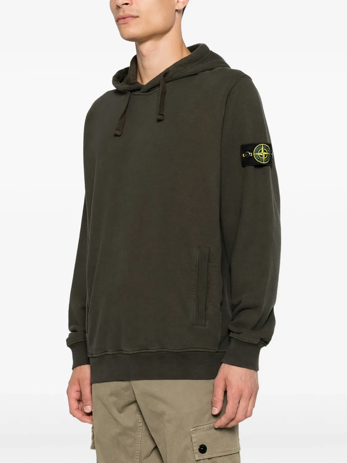 Худи с нашивкой логотипа, коричневое Stone Island, коричневый — фото 2