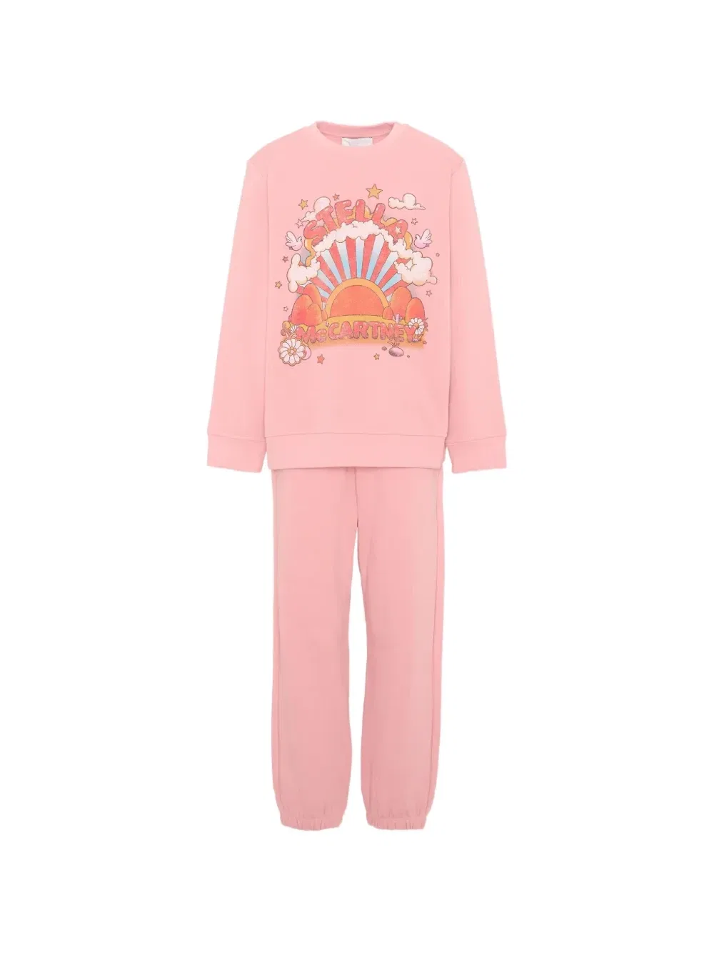 Хлопковый спортивный костюм с графическим принтом Stella Mccartney Kids, розовый