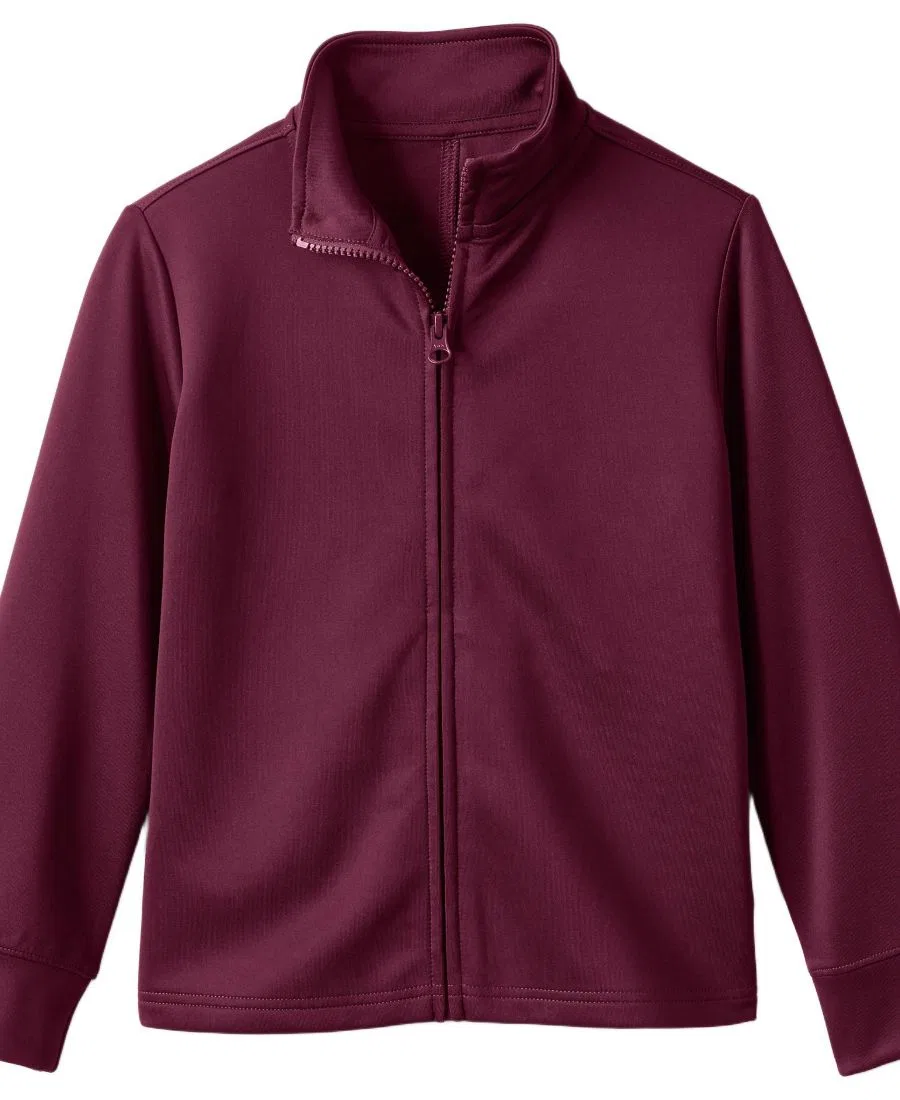 Детская спортивная куртка с молнией, модель Kids Active Performance Full Zip Jacket Lands' End, Burgundy