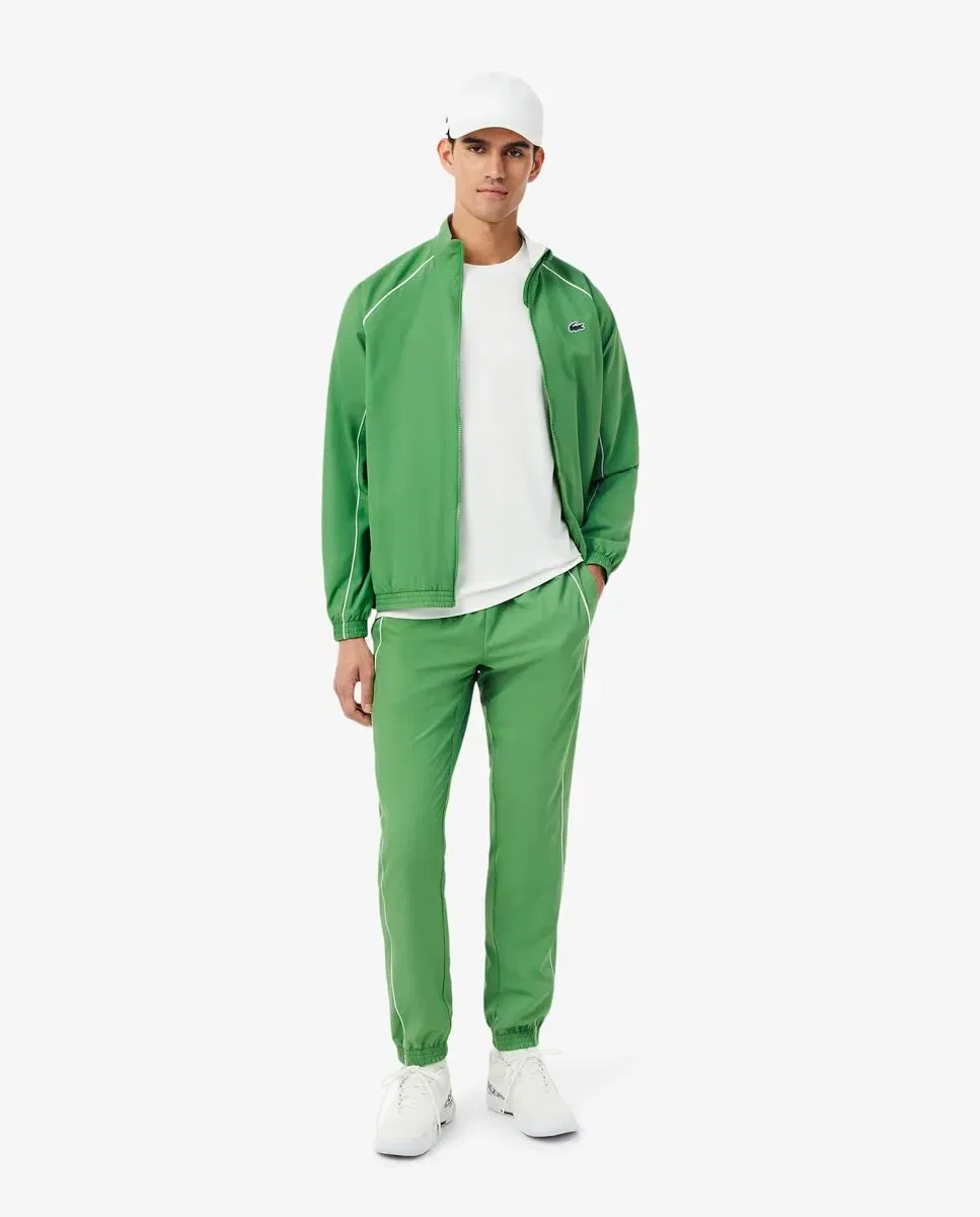 Мужской спортивный комплект из полиэстера с контрастной отделкой Lacoste, Verde — фото 4