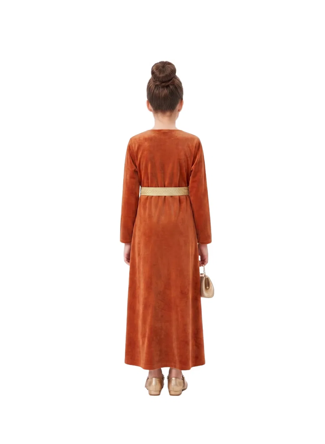 Платье с вышивкой Royal embroidered kaftan D'Daniela, оранжевый — фото 3