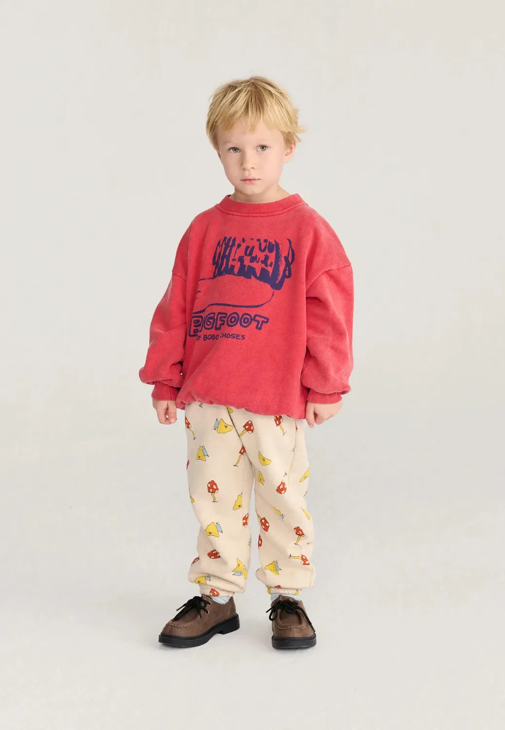 Спортивные штаны унисекс с изображением грибного монстра Bobo Choses, Off-White