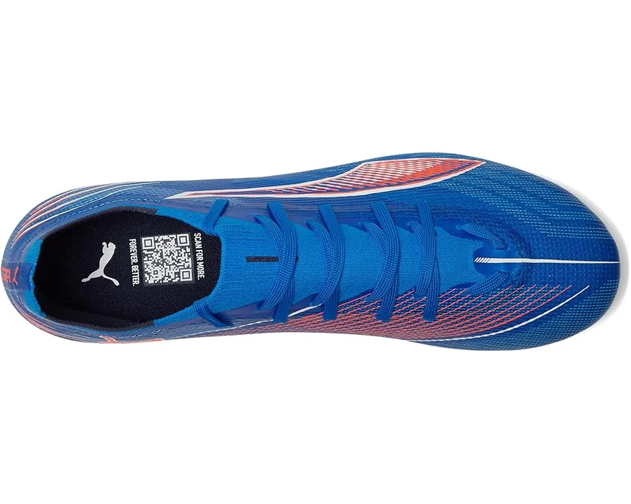 Кроссовки PUMA Ultra 6 Match Firm, Artificial Ground Soccer Cleats, Ultra Blue/White/Glowing Red — фото 2
