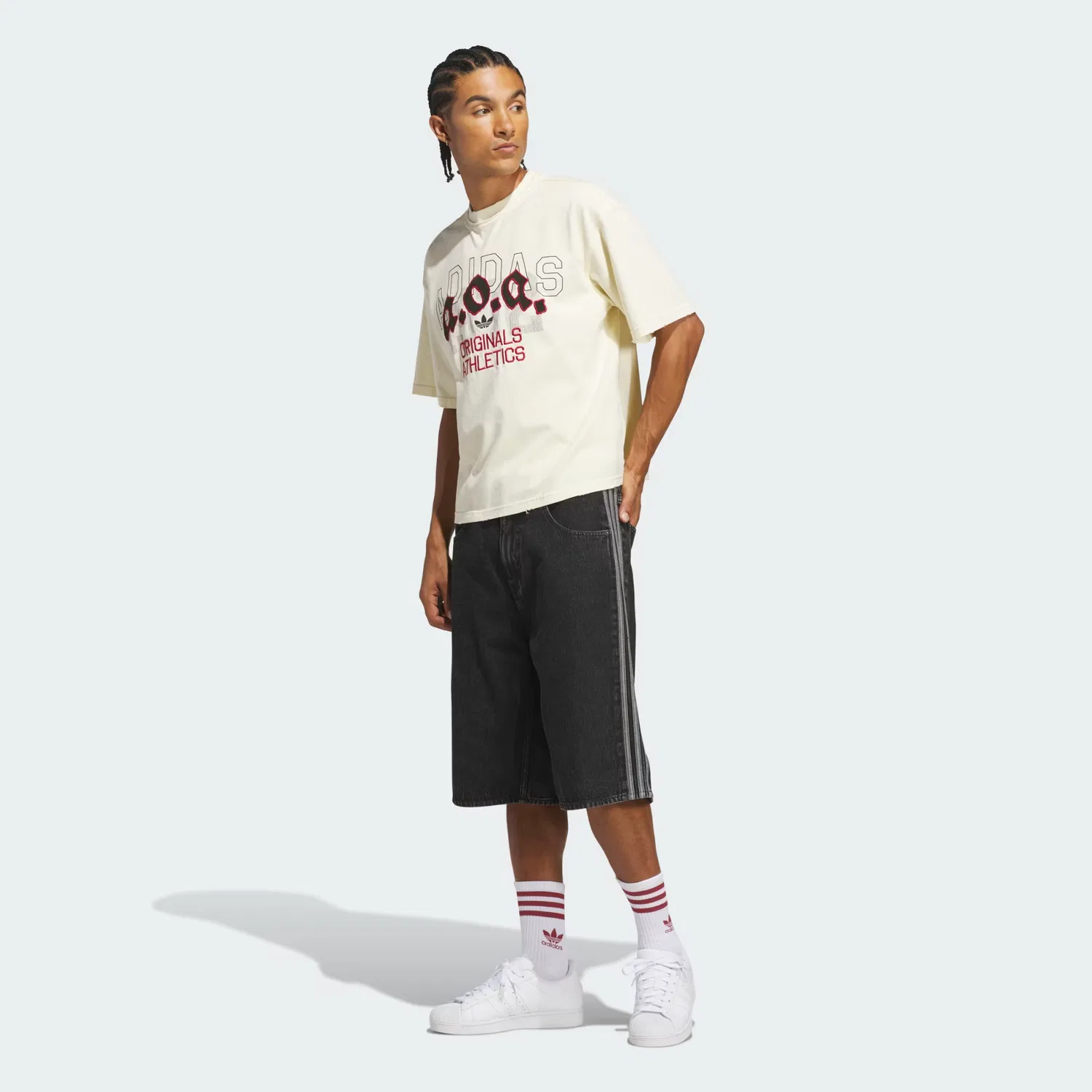 Мужская футболка с принтом Originals AOA Graphic Tee Adidas Originals, ванильный — фото 3