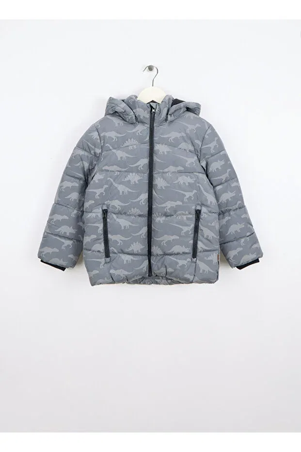 Детское пальто-пуховик для девочек с капюшоном Name It, Gray