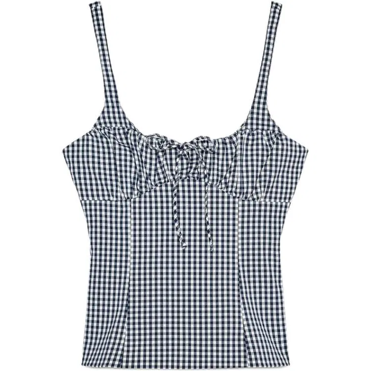 Женский топ-майка без рукавов ZARA, Blue/White
