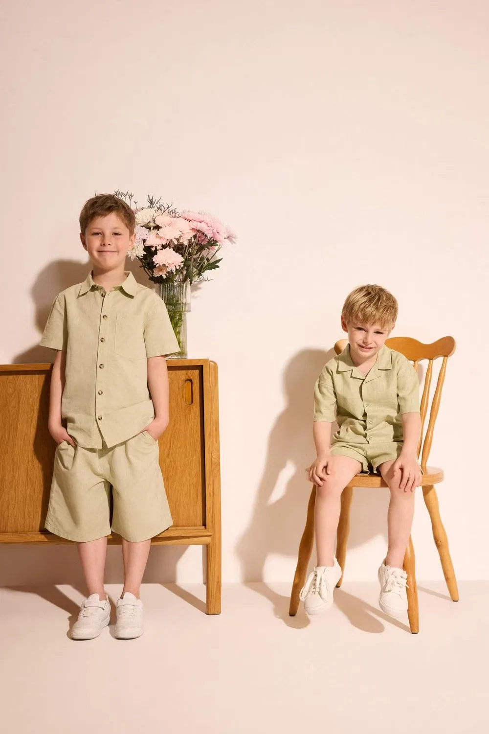 Рубашка с коротким рукавом оверсайз Boy oversize fit short sleeve shirt Defacto, зеленый — фото 2