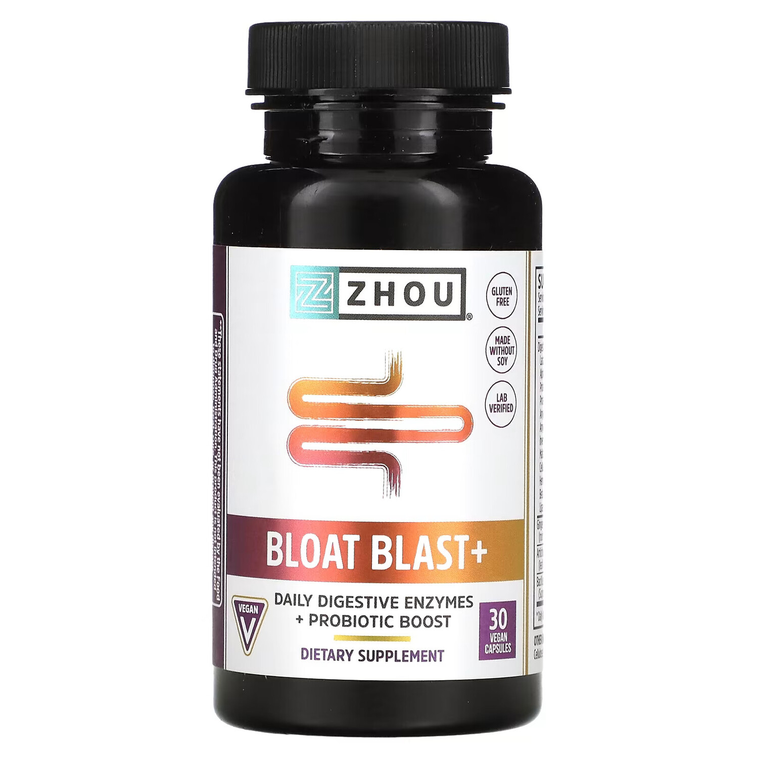 

Zhou Nutrition, Bloat Blast +, 30 веганских капсул