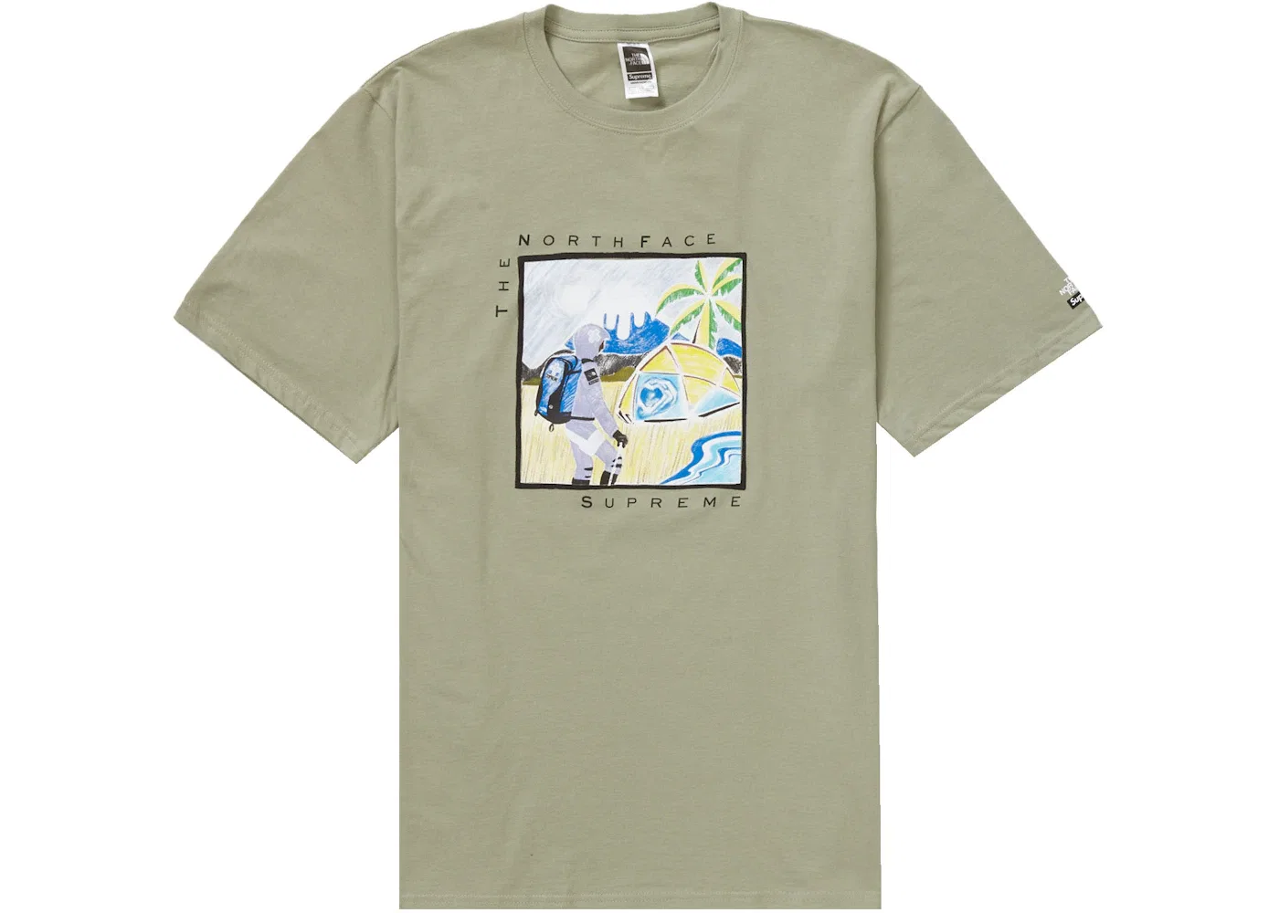 Мужская футболка с принтом Sketch Supreme The North Face, Sage