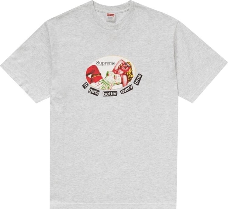 

Футболка Supreme It Gets Better Every Time Tee 'Ash Grey', серый