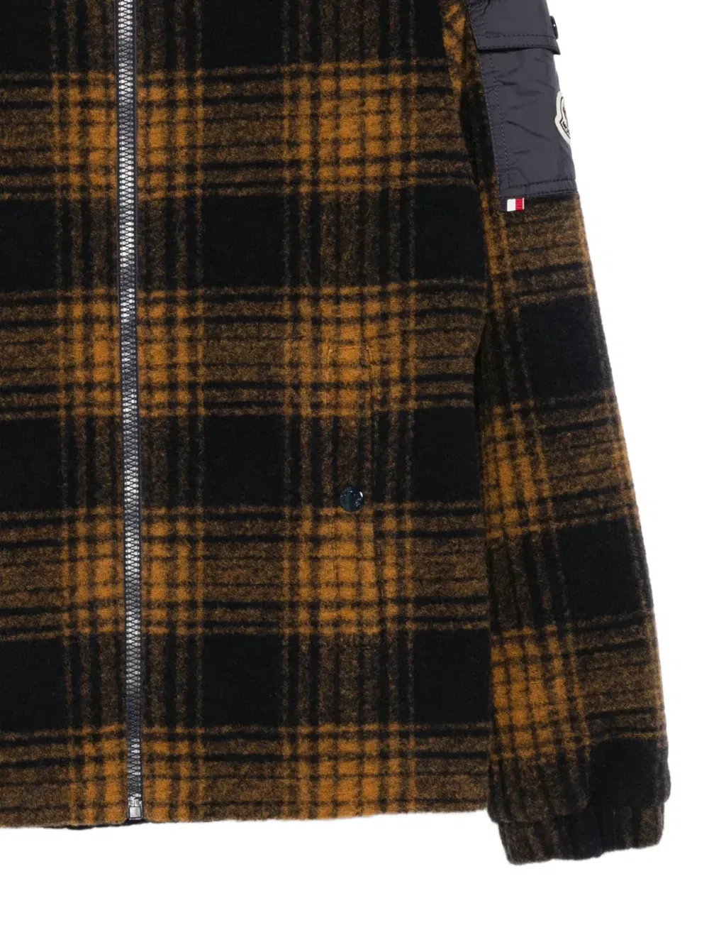 Клетчатая куртка Aubrac с капюшоном Moncler Enfant, синий — фото 3