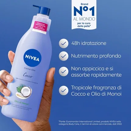 Крем увлажняющий для тела Nivea Coconut Oil & Monoi Oil, 400 мл