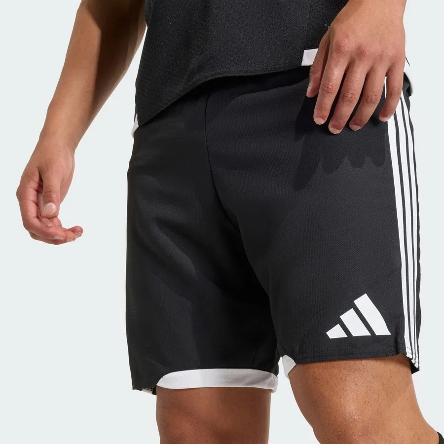 Шорты спортивные с принтом TIRO26 Competition Match Day adidas, Черно-белый — фото 4