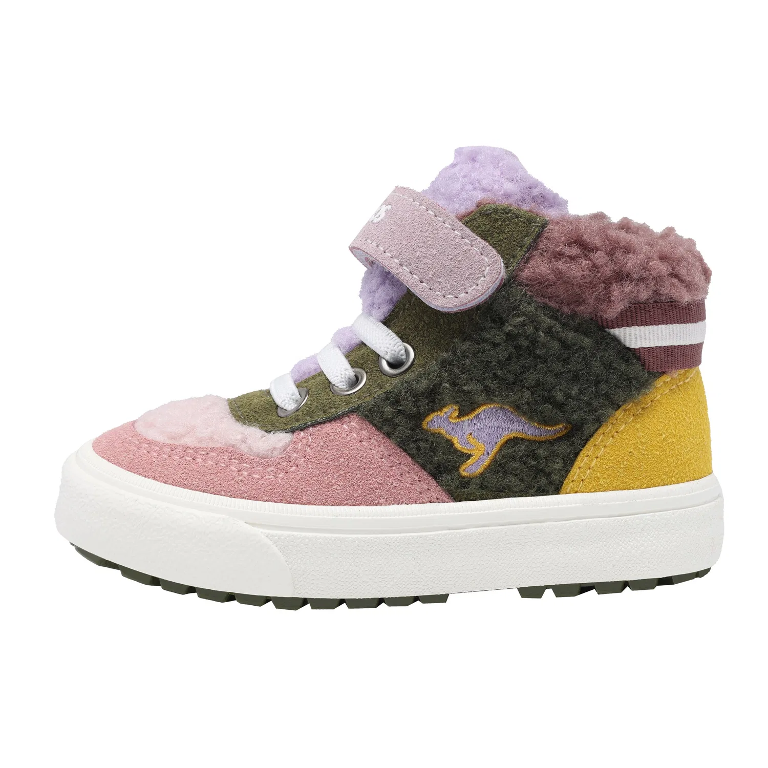 Детские кроссовки с меховой подкладкой KangaROOS Kavu Shady Fur EV, Olive/Multi — фото 2