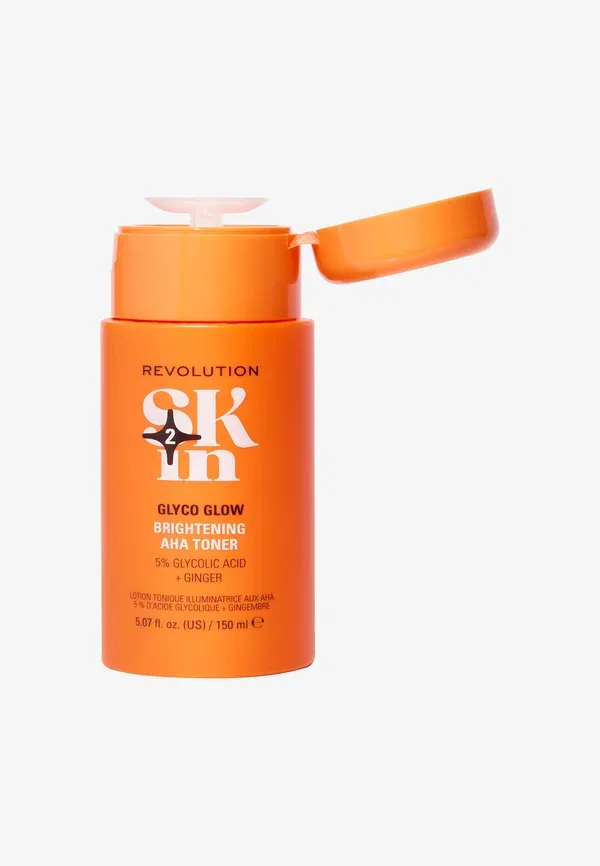 Тонер с гликолевой кислотой и имбирем Revolution Skin Glyco Glow 5% Glycolic Acid & Ginger Brightening AHA Toner, Skin By Revolution, 150 мл — фото 2
