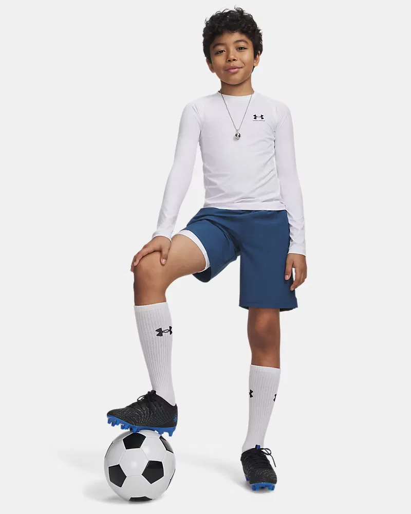 Шорты-базовый слой с внутренним швом 13 см, влагоотводящие HeatGear Armour UnderArmour, White/Black — фото 3