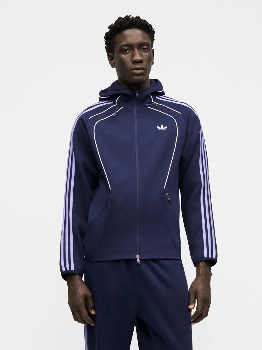 Толстовка на молнии ADIDAS ORIGINALS 'SPACER' в цветах индиго и опал — фото 2