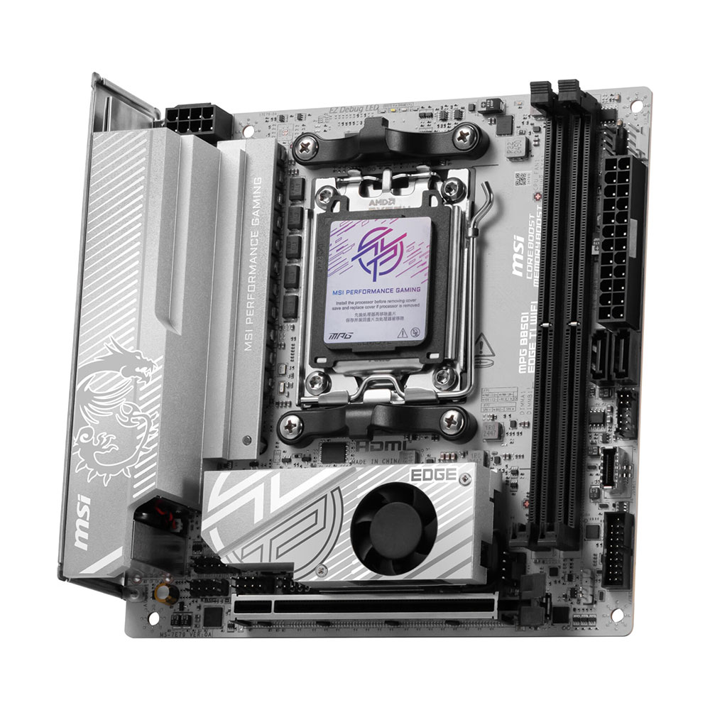

Материнская плата MSI MPG B850I EDGE TI WIFI, AM5, DDR5, Wi-Fi, серебристо-белый