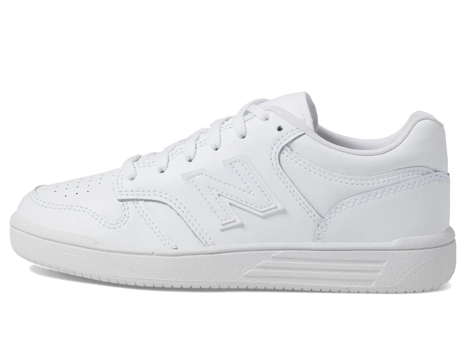 Детские кроссовки для мальчиков с закрытым носком 480 Cm New Balance, White Synthetic Textile — фото 4