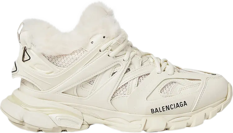 Кроссовки Balenciaga Wmns Track Trainer Fake Fur - Egg Shell, кремовый