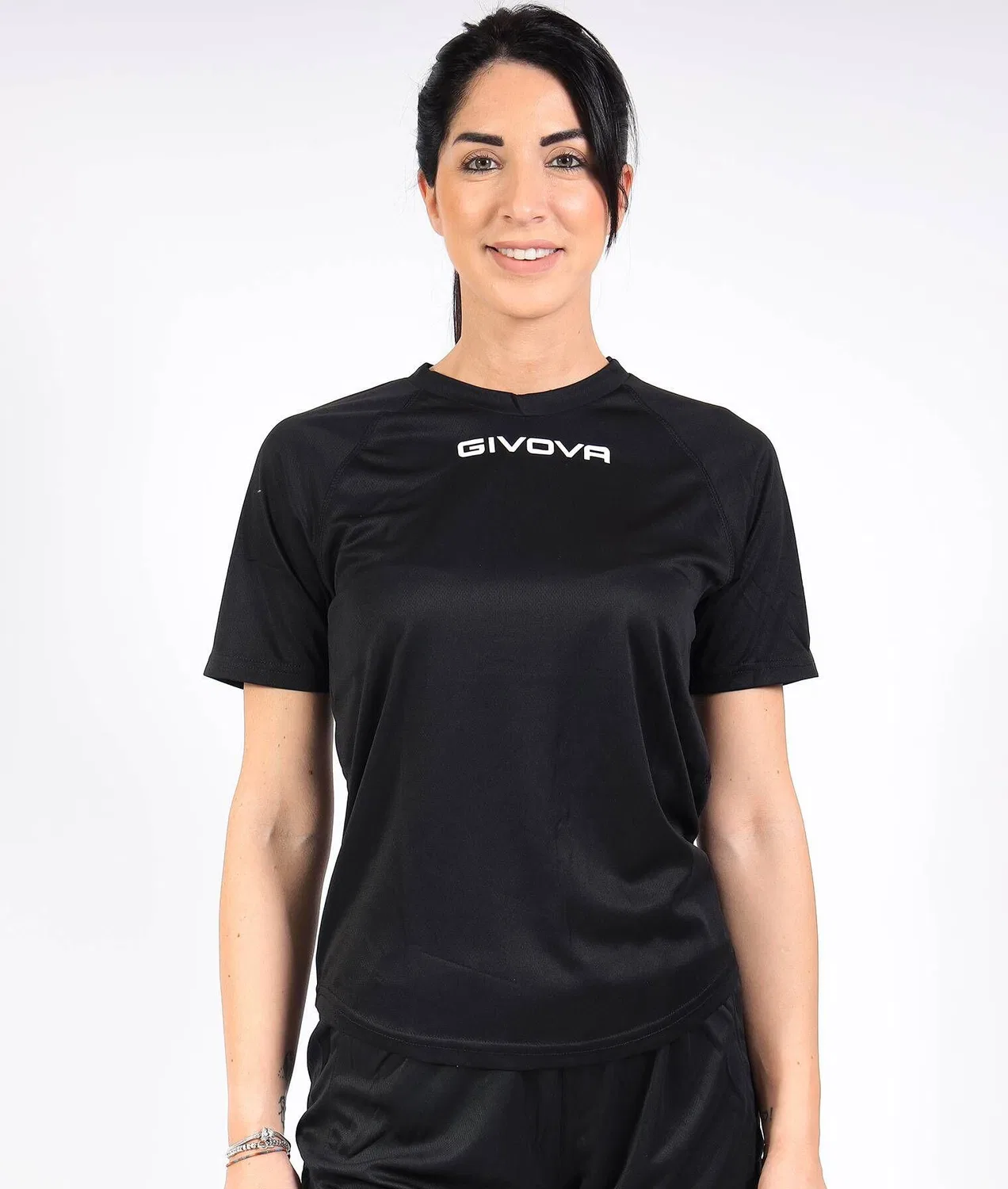 Детская футболка с сетчатой структурой Givova One, Schwarz