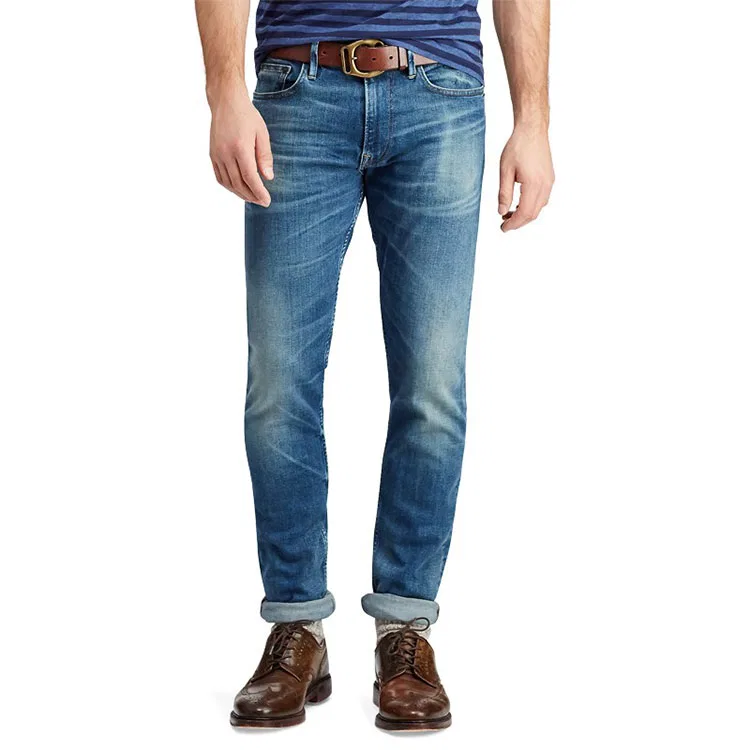 Мужские джинсы зауженные Distressed Jeans Polo Ralph Lauren, Blue — фото 4