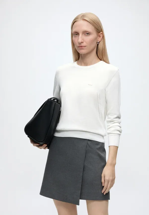 Джемпер Lacoste Классический, Однотонный, Темно-синий — фото 4