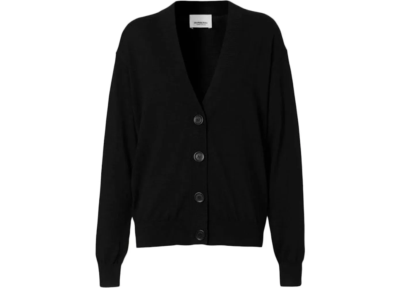 Женский кардиган из мериносовой шерсти с налокотниками Burberry, Black