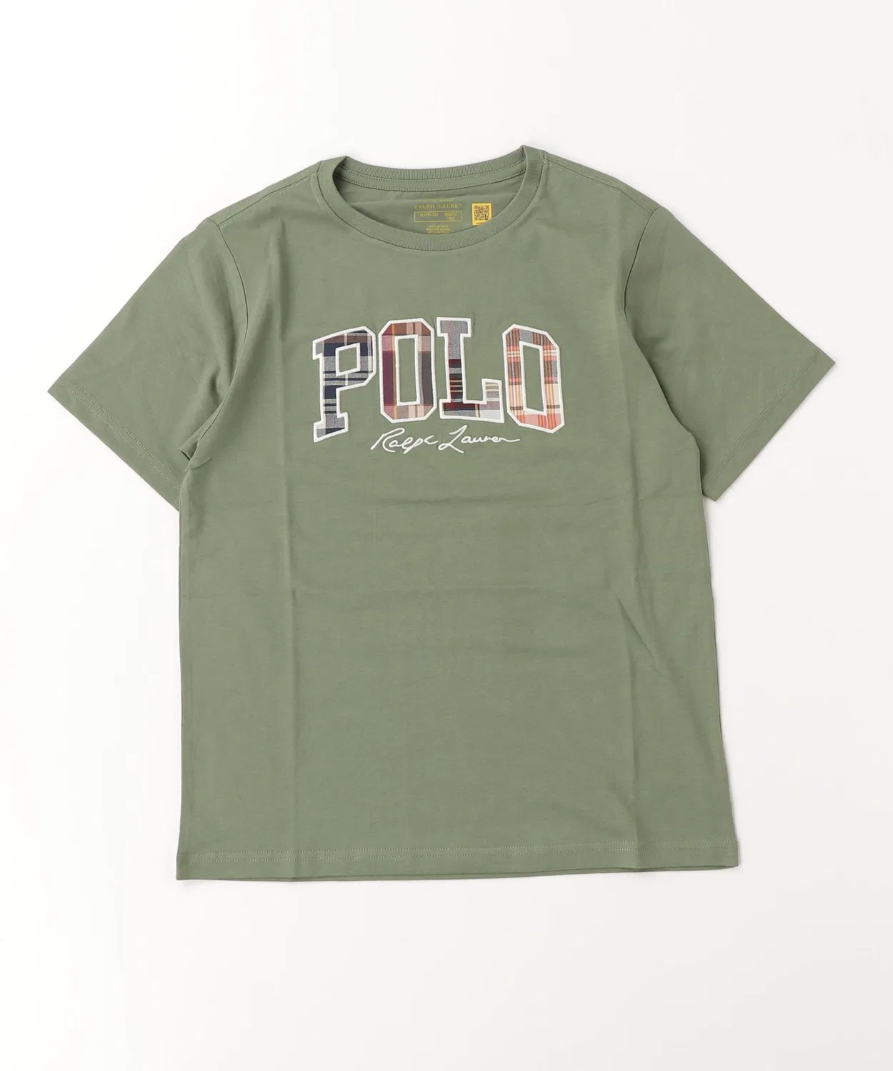 Детская футболка из хлопка с принтом Madras Logo POLO RALPH LAUREN CHILDRENSWEAR, Зеленый — фото 3