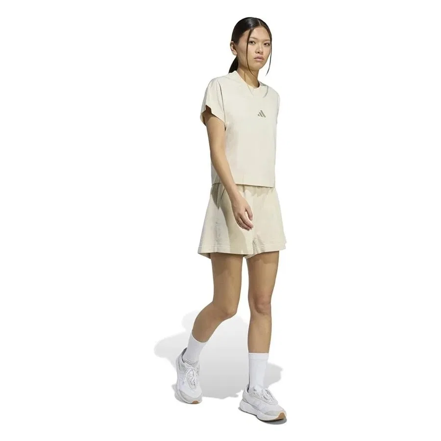 Женская футболка с длинным рукавом adidas W ALL SZN TEE, Бежевый — фото 4