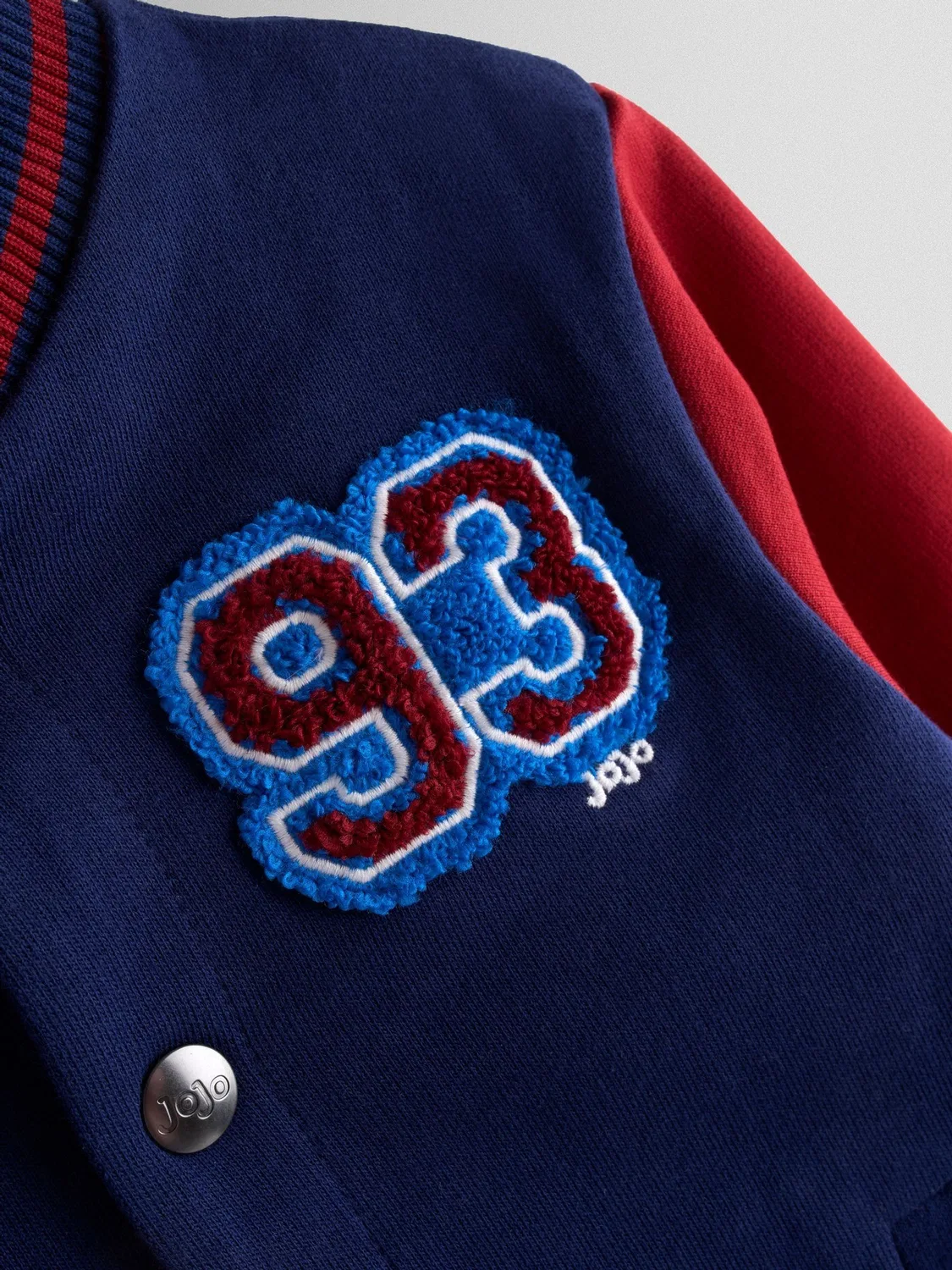 Бомбер JoJo Maman Bébé Navy Blue с нашивками, темно-синий — фото 4