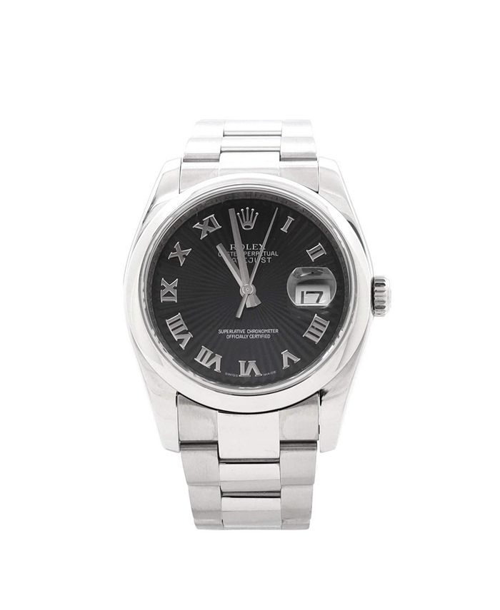 

Oyster Perpetual Date просто автоматические часы из нержавеющей стали 36 мм Pre-Owned Rolex, черный