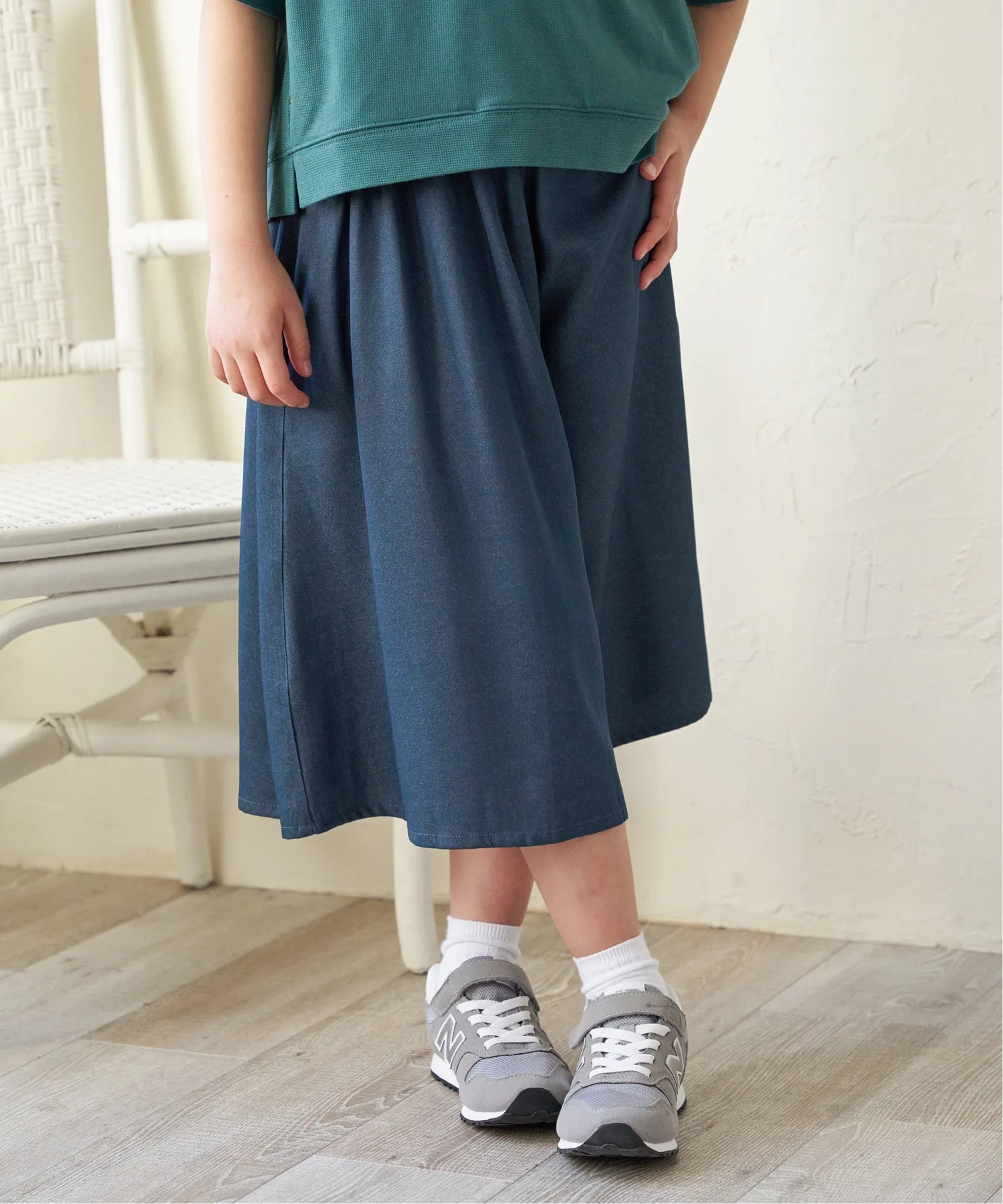 Юбка Объемные кюлоты в джинсовом стиле (120-160 см) Ikka, Navy blue — фото 4