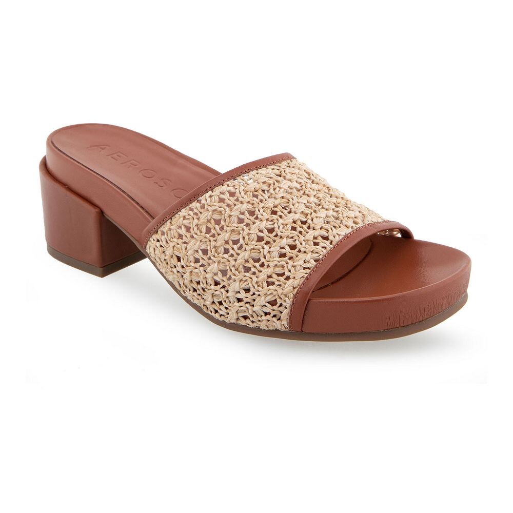 Женские шлепанцы на каблуке Aerosoles Clark, цвет Natural Raffia