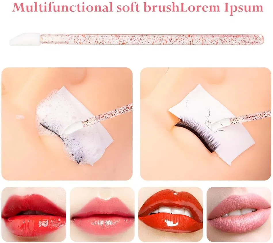 Одноразовая кисть для губ Crystal Lip Brush 100 шт Xiao Hua розовый